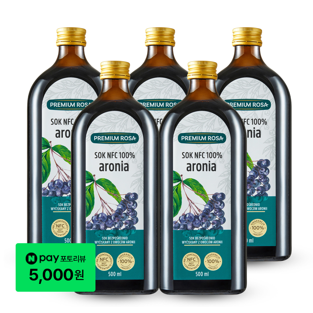 프리미엄로사 아로니아 원액 100% NFC 착즙 주스 건강 즙 500ml, 5개 - 상품 이미지