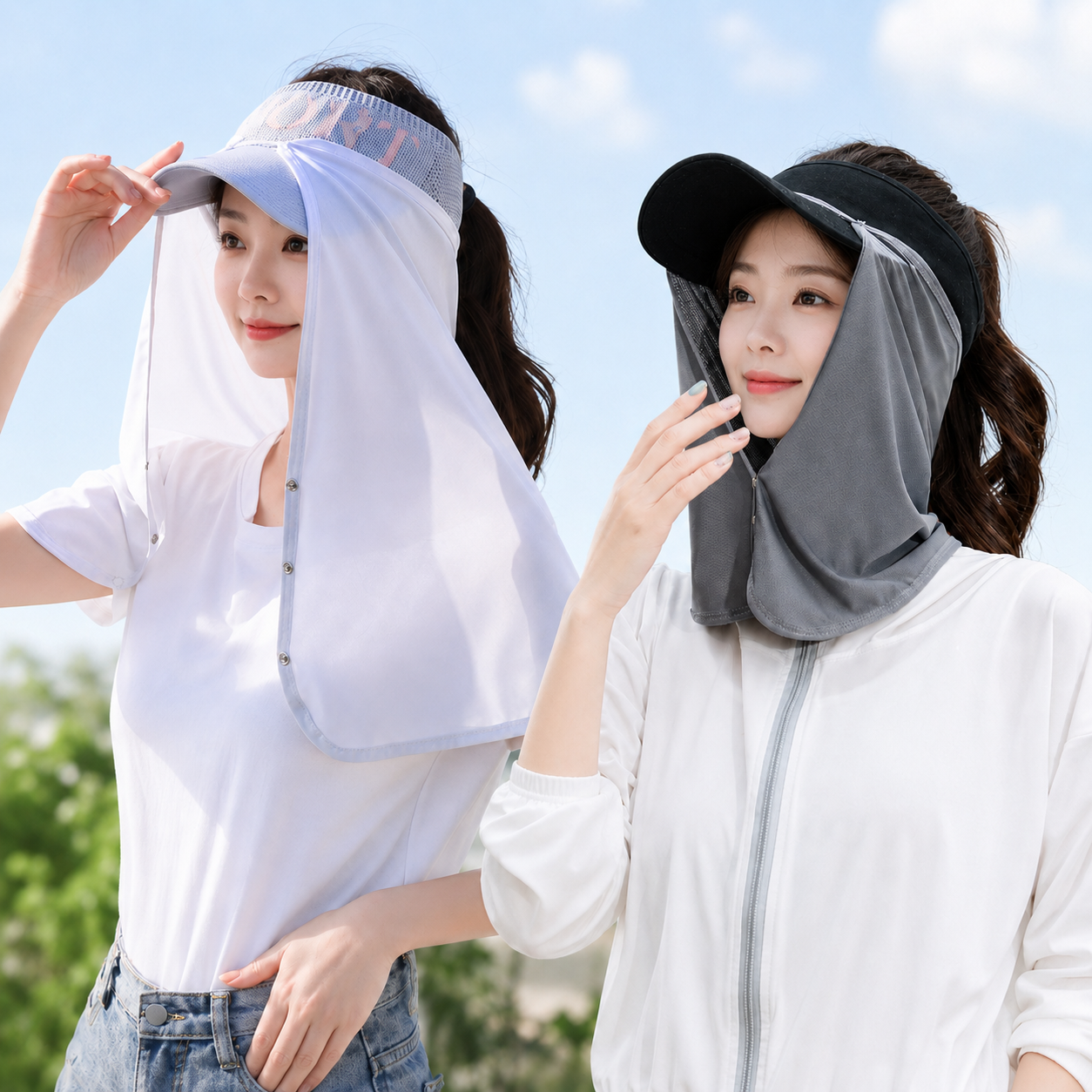 테일스타 모자 햇빛가리개 자외선차단 탈부착형 - 상품 이미지