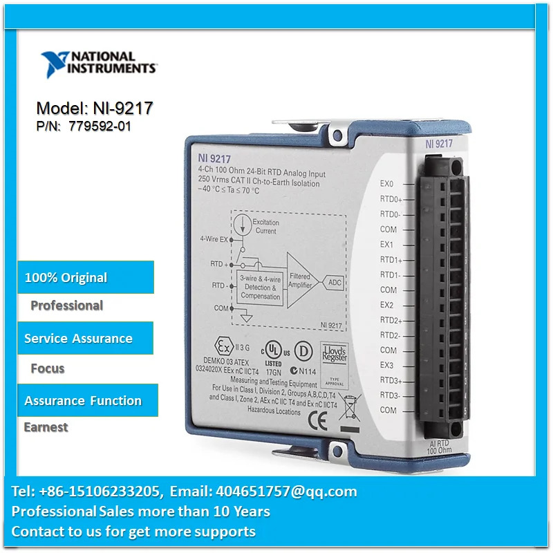 NI-9217 온도 입력모듈 PT100 RTD C 시리즈 4 채널 400 S/S 샘플링 속도 0 779592-01