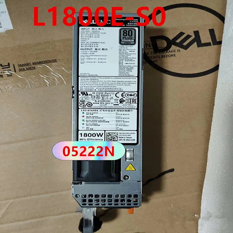 DELL R760 R750 1800W 전원공급장치 05222N 5222N L1800E-S0 PS-2182-5D 새 원본