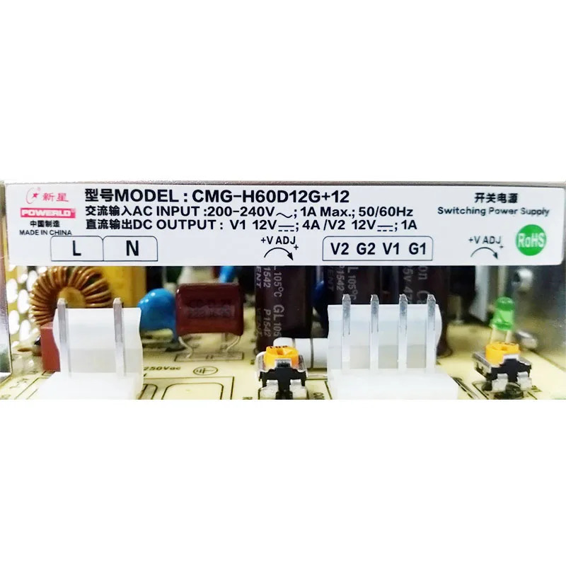 POWERLD 12V4A 12V1A 60W CMG-H60D12G12새 원본 전원공급장치 CMG-H45D12G12II 교체