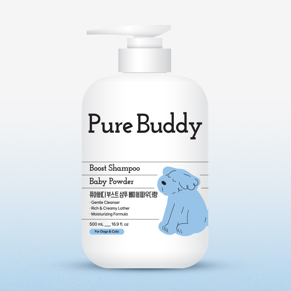 퓨어버디 강아지 고양이 부스트 샴푸 500ml+올인원 미스트 베이비파우더향 200ml - 상세 이미지 2