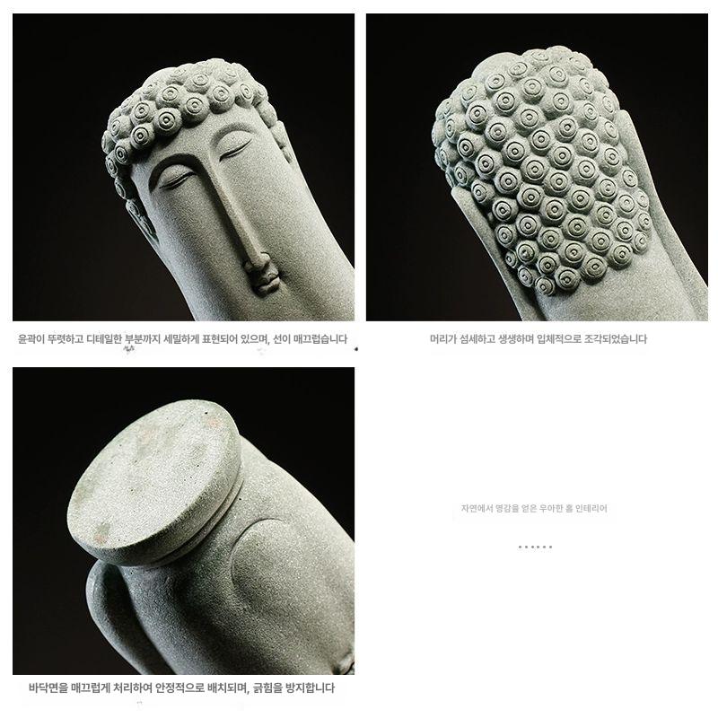 부처님 불두상 차총 악세사리 불교 보살 스님 액세서리 장식품 인테리어 돌 - 상세 이미지 4