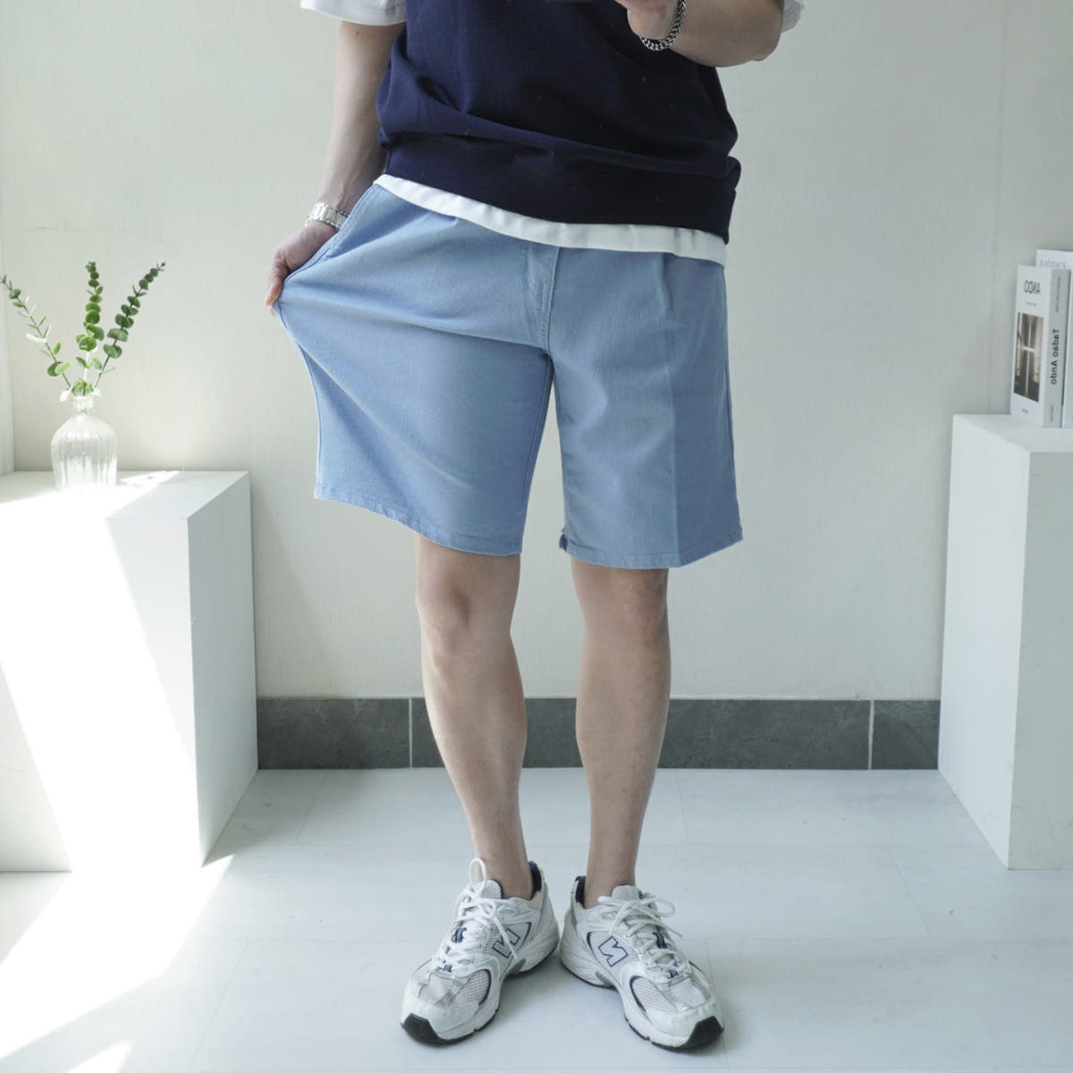 남자 세미와이드 시크릿 밴딩 원턱 데님 청 반바지 버뮤다팬츠 3XL 가격 비교 비욘드마이셀프 남자 세미와이드 시크릿 밴딩 원턱 데님 청 반바지 버뮤다팬츠 3XL