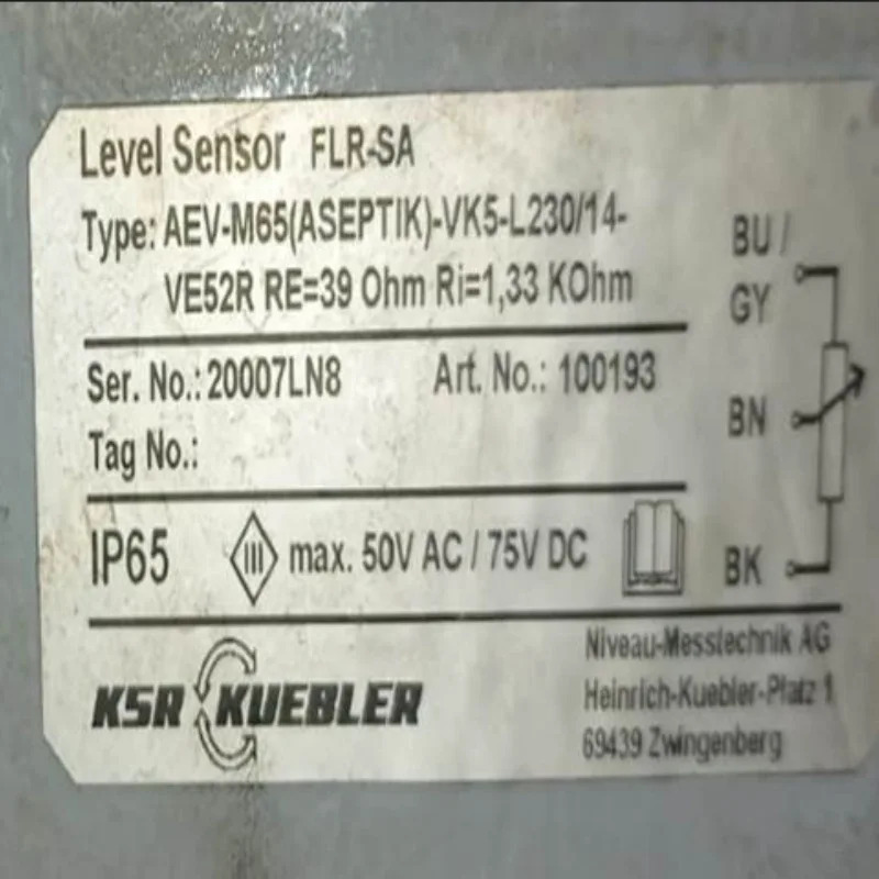 KSR 쿠블러 레벨 센서 AEV-M65ASEPTIK -VK5-L230/14-VE52R