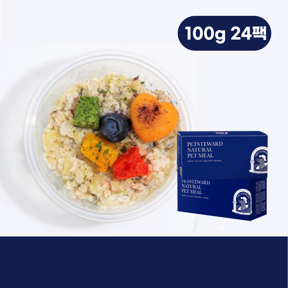 강아지 자연식 수비드 화식 펫스튜어드 럽럽치킨 닭고기 100g 10종 24팩 - 상품 이미지