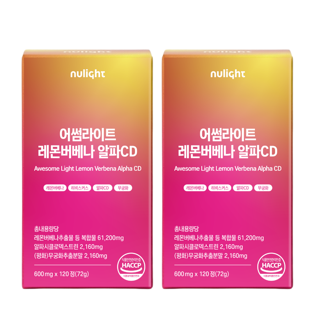 어썸라이트 레몬버베나 알파CD 누라이트 120정, 2개 - 상품 이미지