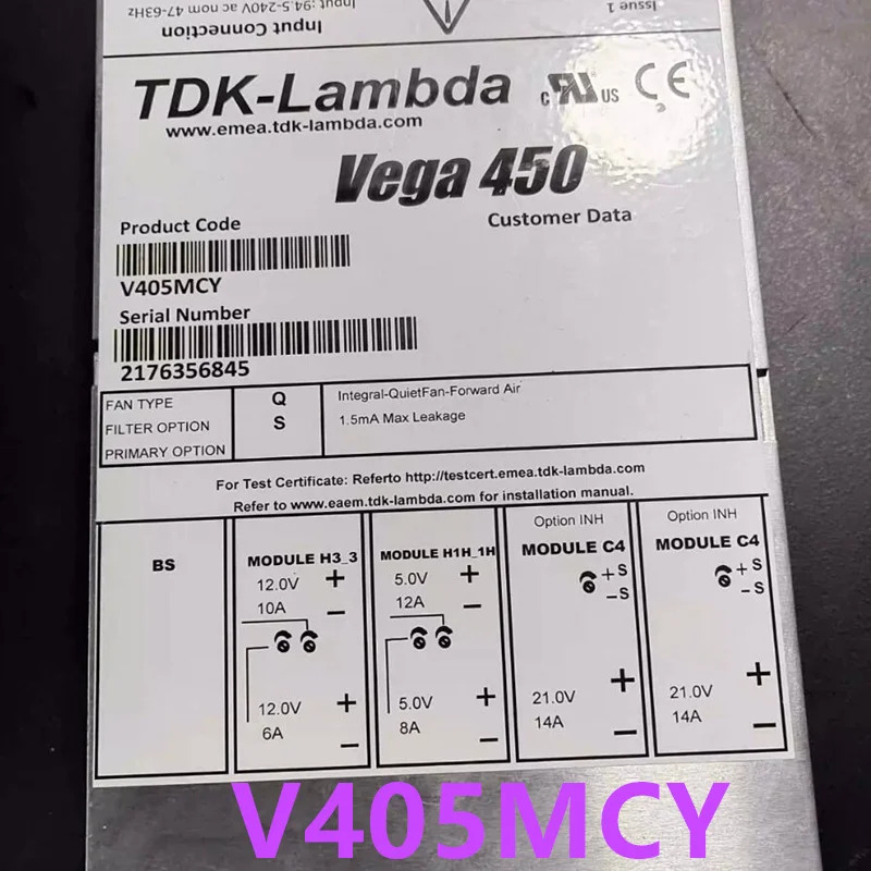 TDK-LAMBDA VEGA 450 450W V407K3Y V407LMY V405MCY리퍼 전원공급장치