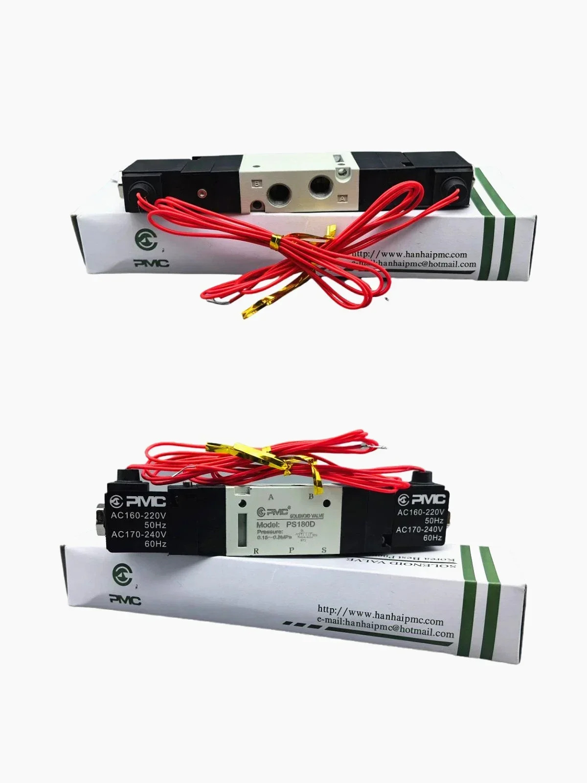 오리지널 PS180D/D 솔레노이드 밸브 DC24V 제어 2위치 5방향 AC220V 듀얼 컨트롤 다이 캐스팅