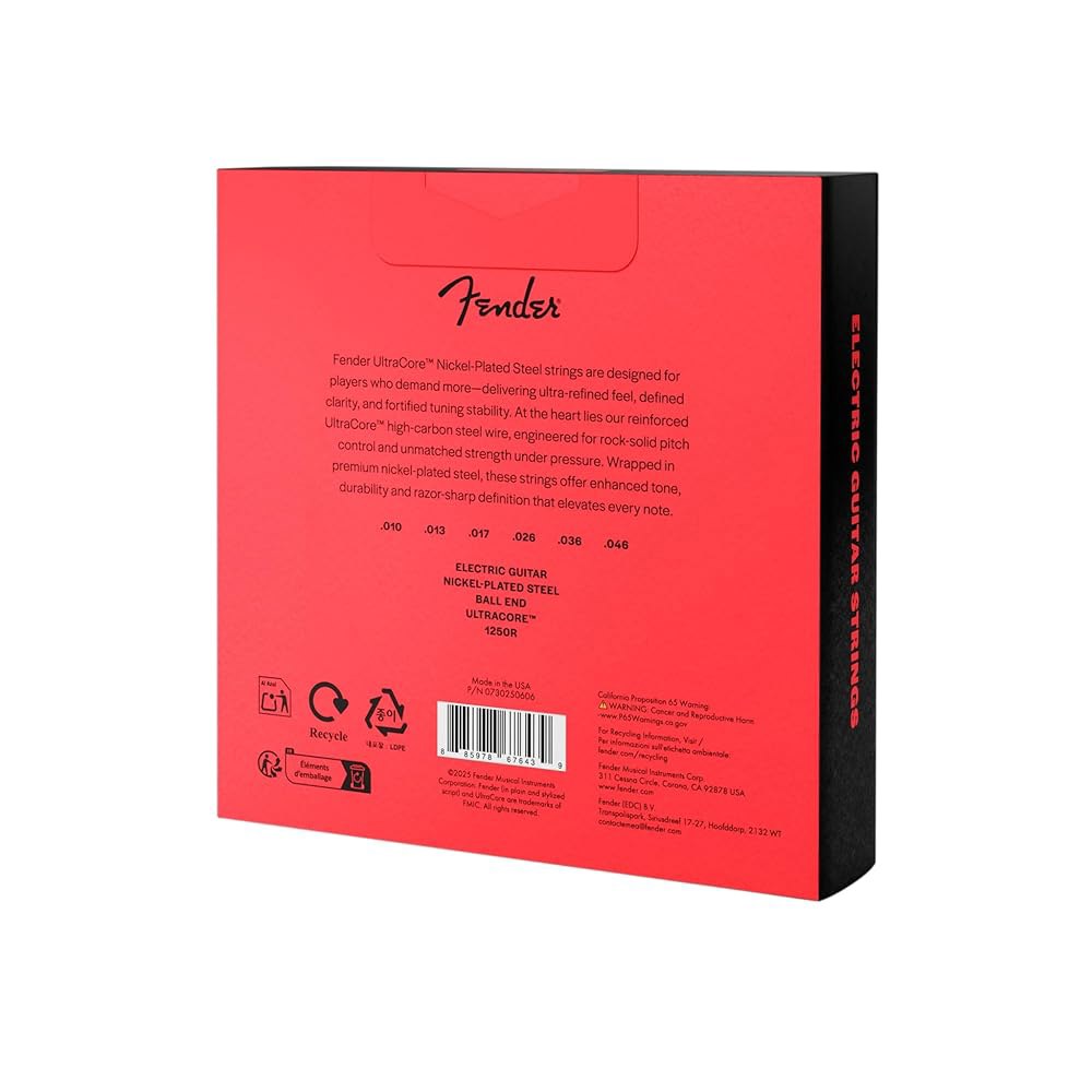 1250 울트라코어 기타 줄, 니켈 도금 스틸, 볼 엔드, 1250R 게이지 .010-.046, (6) 3팩 1 Pack Ball End (Light) - 상세 이미지 2