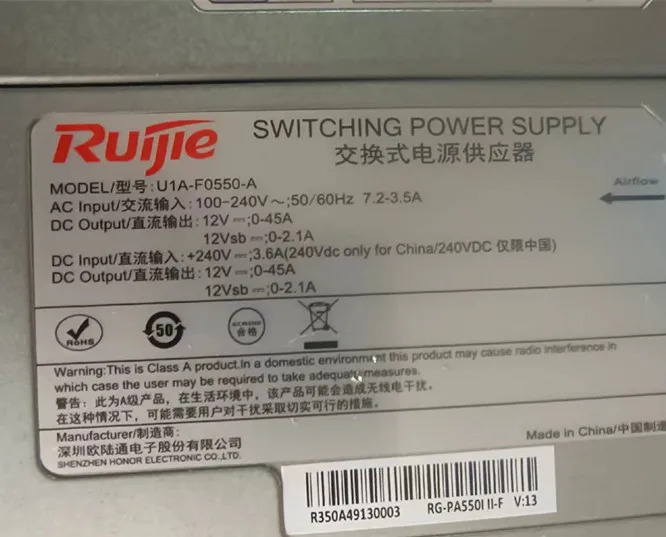 U1A-D0550-V U1A-F0550-A DPS-750AB-42 A 01PF072 U1A-F2000-EA 전원공급장치 리퍼 새 처럼 작동