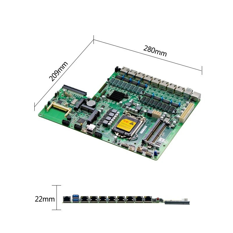 YANYU H17SL 마더보드 포트 확장 전기 8 네트워크 LGA1151