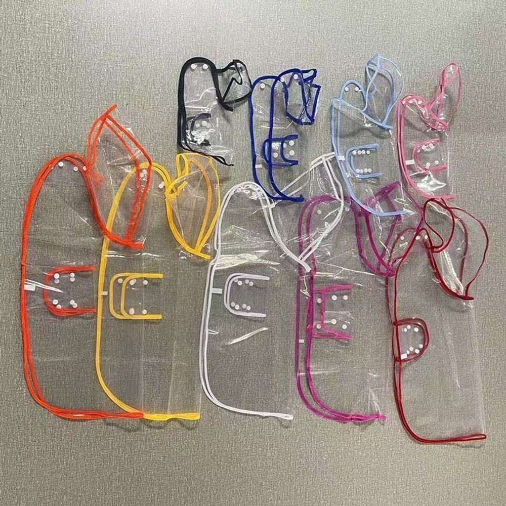 강아지 우비 레인코트 투명 PVC 방수 장마산책 여름옷 화이트 투명 L - 상품 이미지