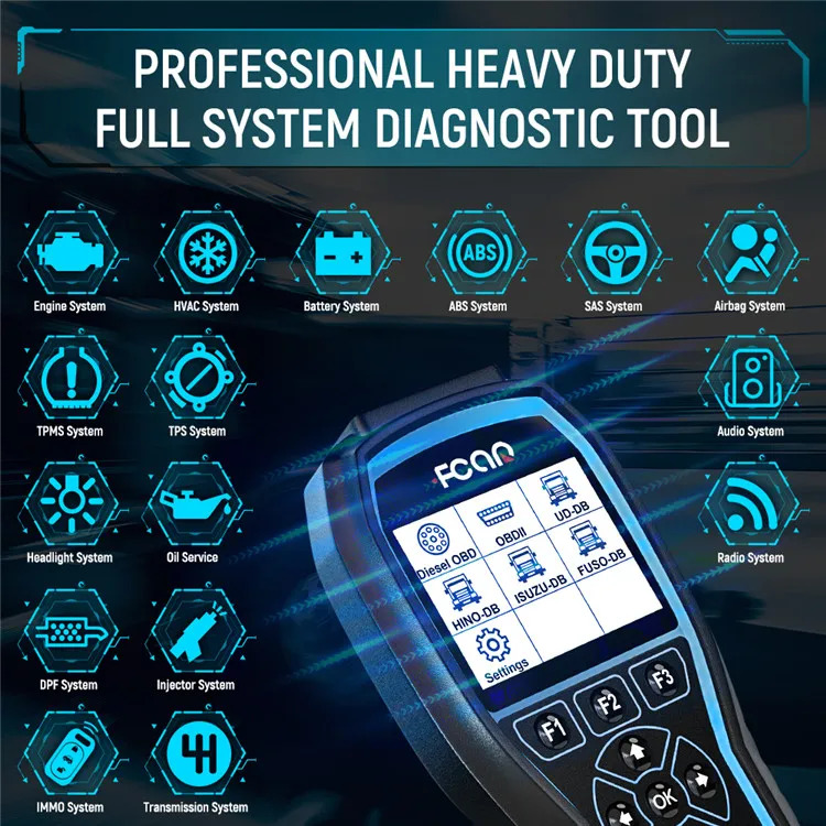 Fcar HD 픽업 트럭 굴삭기 진단 도구 DPF 리셋 F506PRO