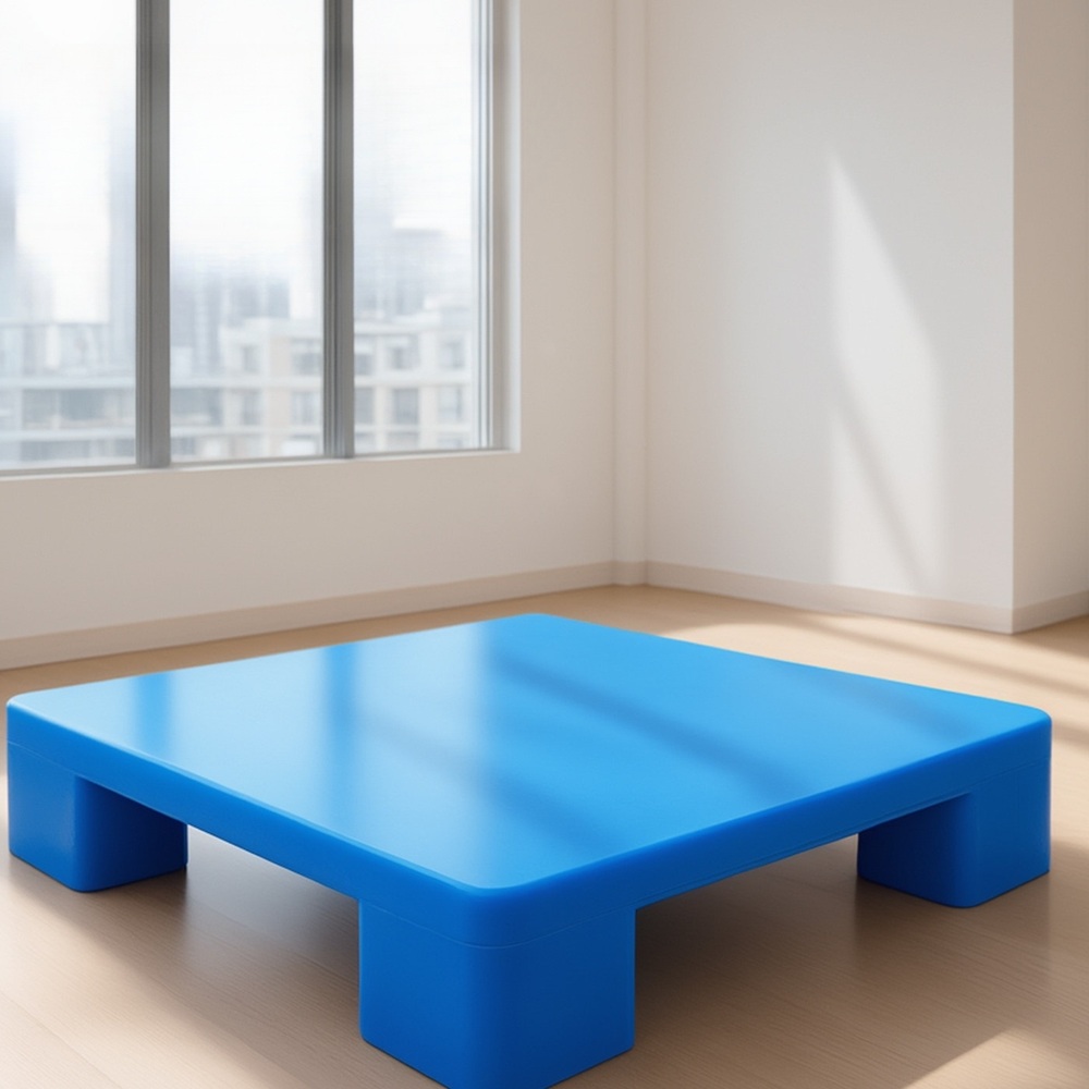 소형 파렛트 창고 바닥 플라스틱 물류용 깔판 80x40x12cm 회색 높은다리 물건 보관 - 상품 이미지