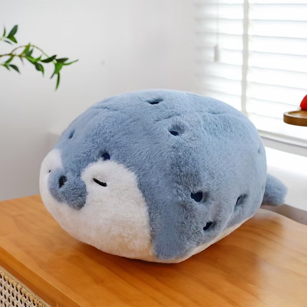 초밥 해달 쿠션 봉제인형 베개 사무실 낮잠 꿀잠 인테리어 소품 장식 블루 물개 40cm - 상세 이미지 3