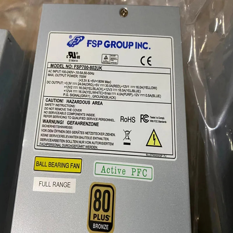 FSP 2U 700W FSP700-802UK 600W FSP600-60WS2 1U 350W FSP350-701UJ새 원본 전원공급장치
