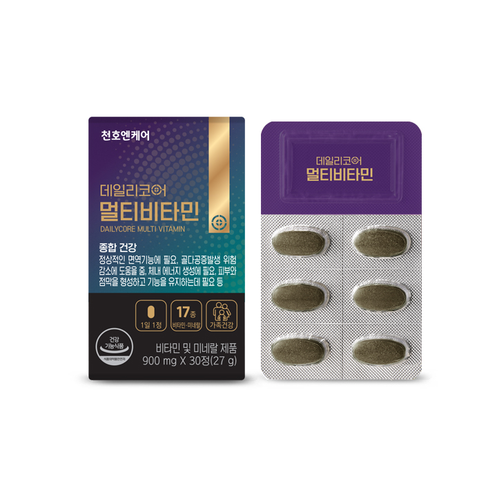 천호엔케어 데일리코어 멀티 비타민 복합 기능성 활력 피로회복 900mg x 30정 / 1박스 - 상품 이미지
