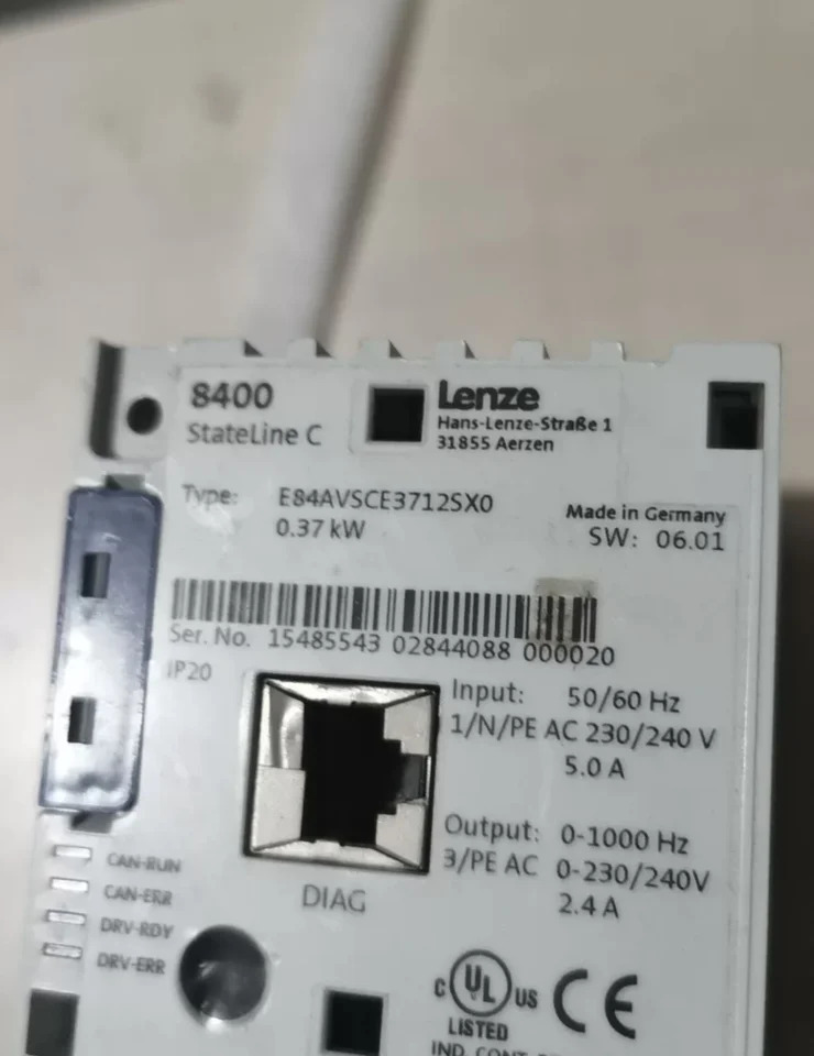 Lenze 8400 주파수 변환기 단상 SE E84SCE3712SX0 220V 0.37KW