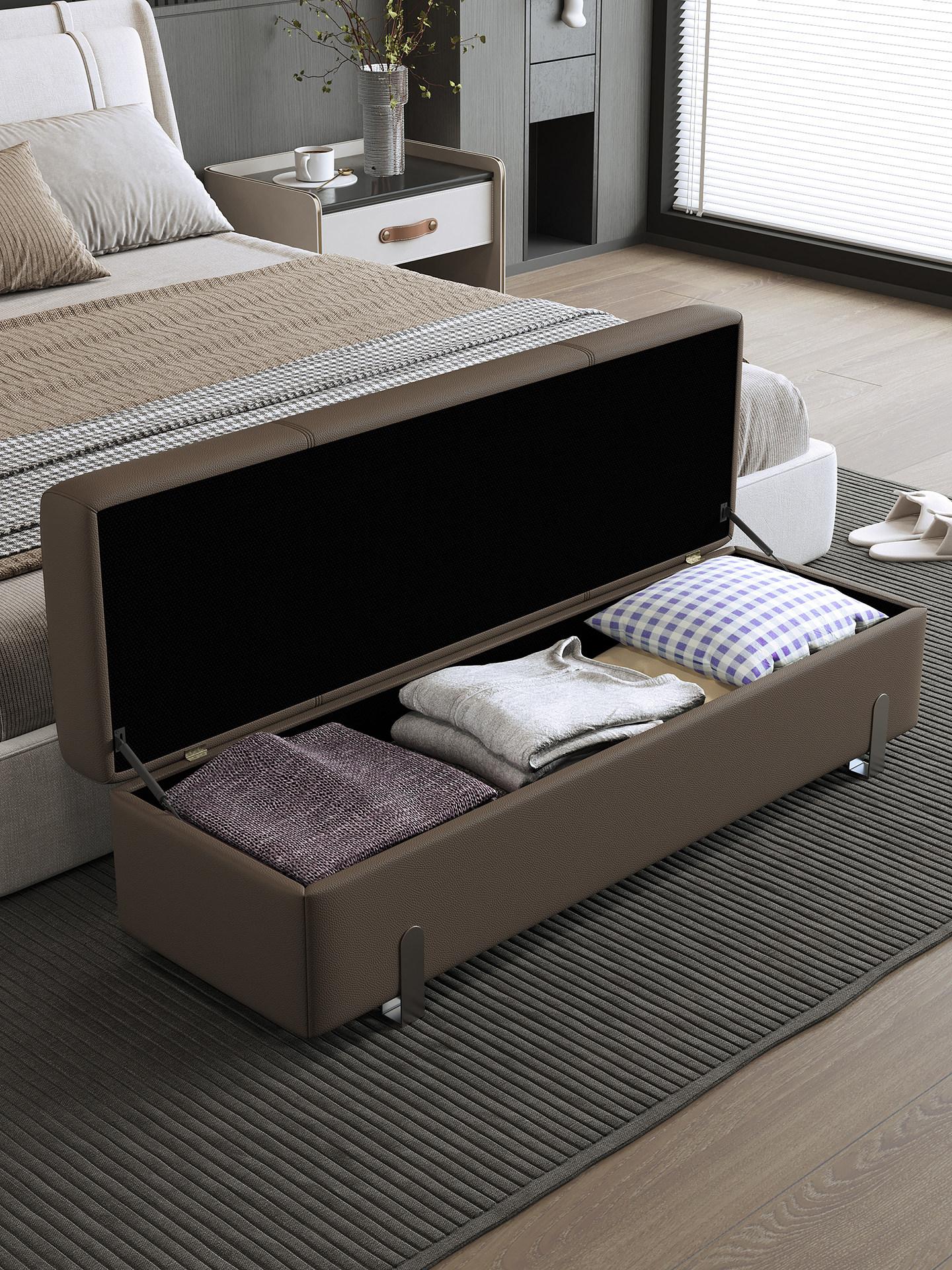 엔틱 벤치수납의자 평상형 패브릭 인테리어 수납벤치 서랍 벤치소파 벤치의자 보관함 - 상품 이미지