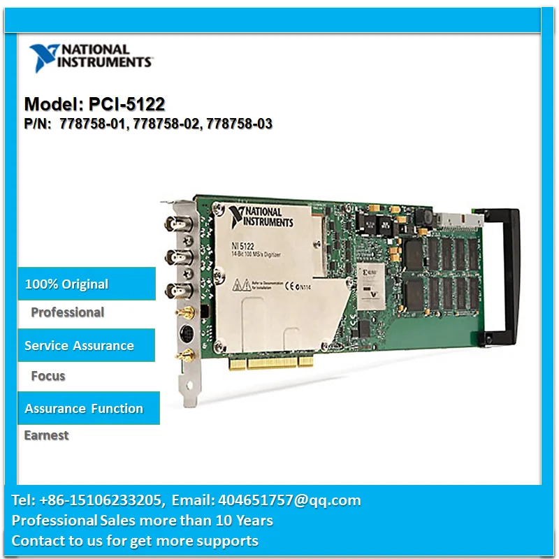 NI PCI-5122 778758-01 778758-02 778758-03 100 MHz MS/s 14 비트 디지타이저