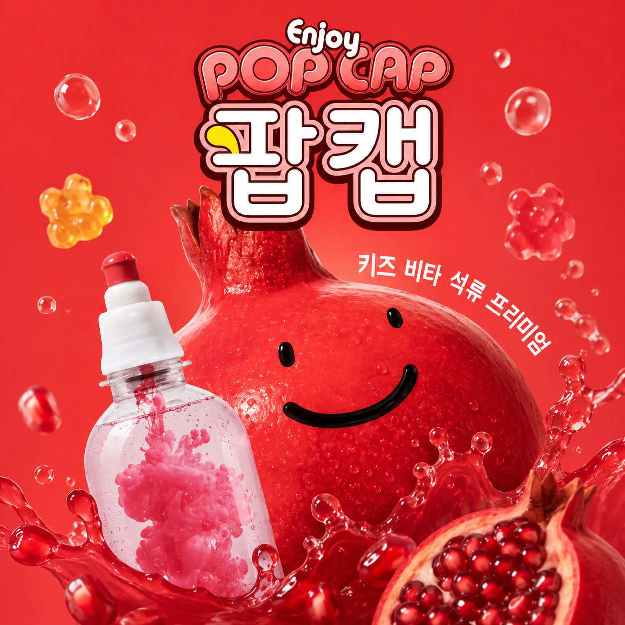 팝캡 어린이 비타민 저당 음료 석류 오렌지 과일원액 키즈 5ml 5개 (1박스) 이미지 7