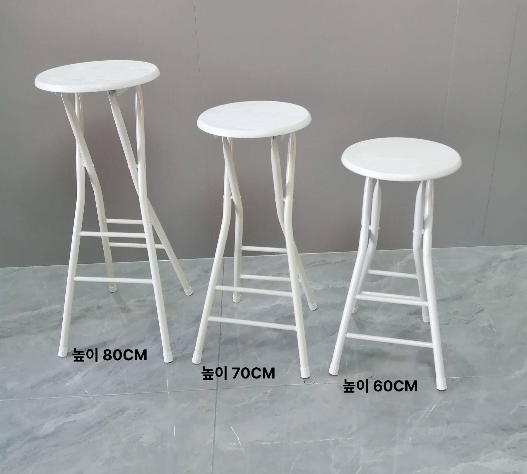 키높이 스툴 접이식 주방 발판 스텝 벤치 원형 다용도 홈바의자 보조 간이의자 하이 - 상세 이미지 4