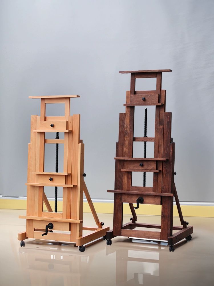 접이식 이동식이젤 거치대 기본형 수직 화방 원목색 미대 원목이젤 전문가 - 상세 이미지 3