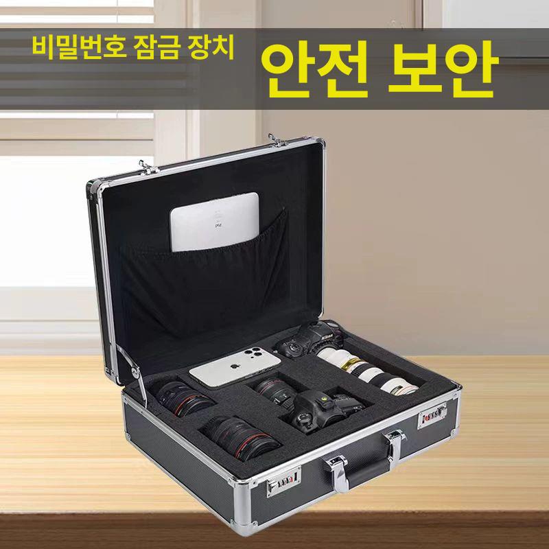 알루미늄 공구 가방 하드케이스 서류함 휴대용 005 소형 실버 빈 29x19x7.5 - 상세 이미지 4