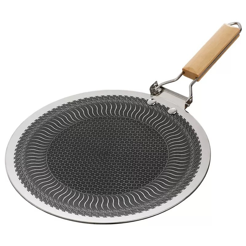 휴대용 캠핑 인덕션 그릴팬 스테인리스 24cm 일체형 손잡이 팬 - 상품 이미지