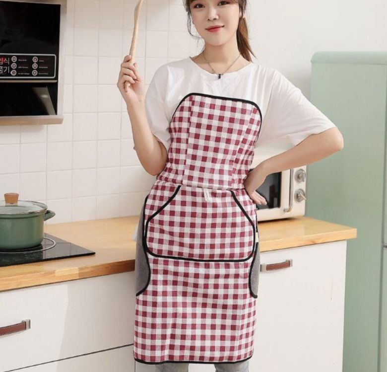 앞치마 자석 방수 무끈 주방 카페 공방 원피스 업소용 식당 작업용앞치마 선물 라벤더 무늬 - 상품 이미지