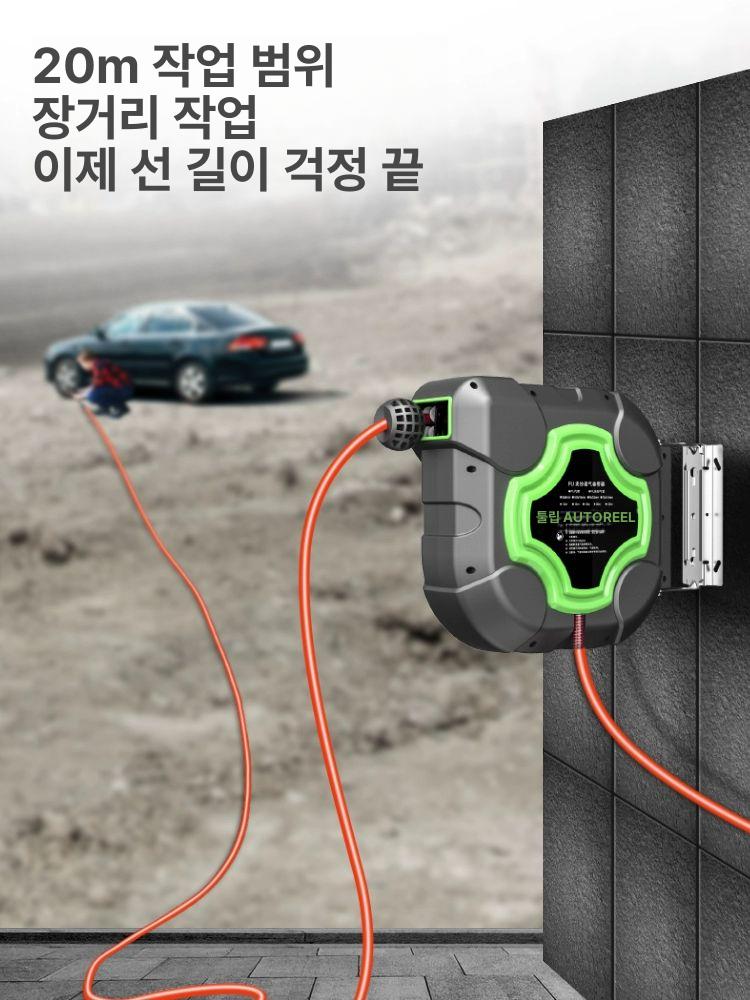 자동 정리 호스 릴 벽걸이 분무기 세차 정원 물 분사 수도 연결 - 상세 이미지 2