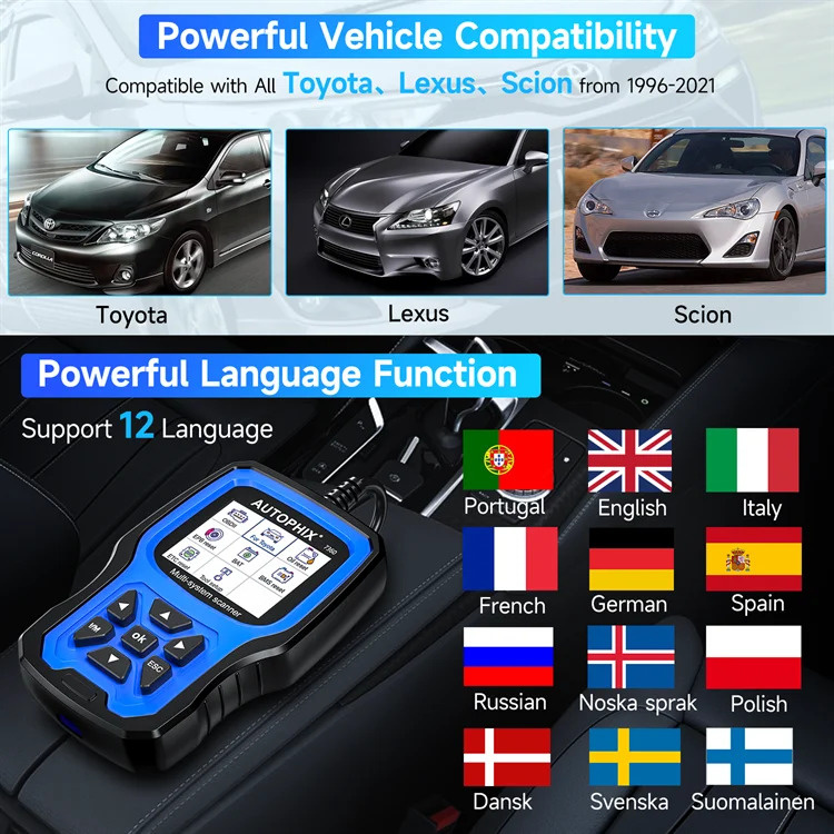 AUTOPHIX 7360 Yota Lexus Scion 전체 시스템 진단 장비 코드 읽기 지우기 유지