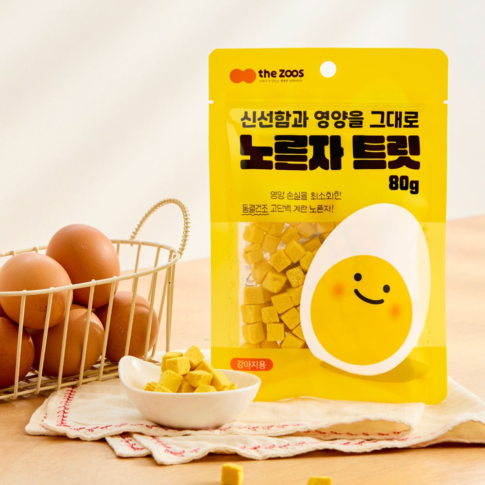 더주스 강아지 트릿 애견 동결건조간식 큐브 계란노른자+황태 동결건조 간식 - 상세 이미지 2
