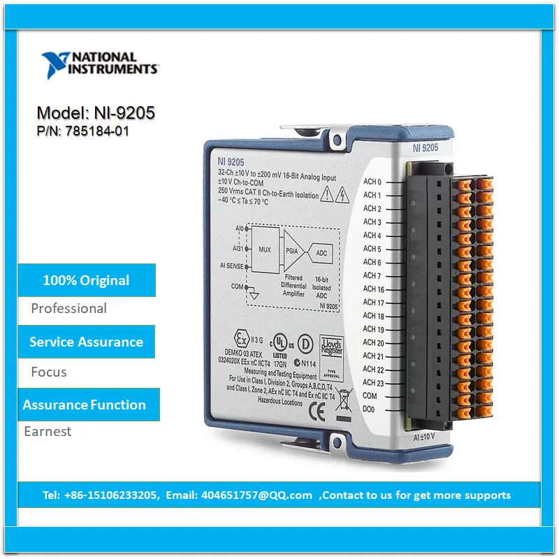NI 9205 785184-01 플러스 마이너스V 250 kS/s 16 32 채널 C 시리즈 전압 입력모듈