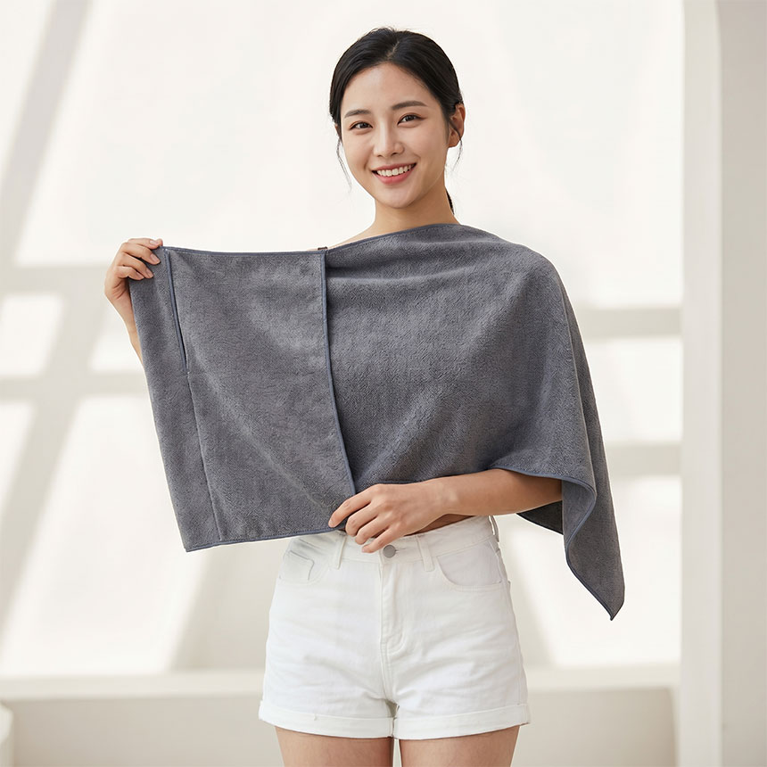 헬스장수건 건식 습식 스포츠타올 휴대용 극세사 스포츠쿨타올 피트니스 연회색(50x120cm), 1장 - 상세 이미지 4