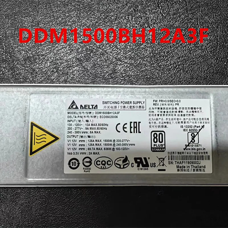 델타 1500W DDM1500BH12A3F ECD55020006새 원본 전원공급장치