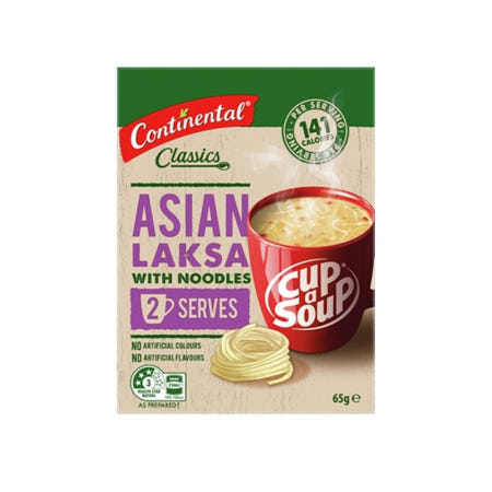 콘티넨탈 [해외]콘테넨탈 아시안 락사 윗 누들 컵 스프 65g 6팩 Continental Asian Laksa With Noodles Cup a Soup 2pk