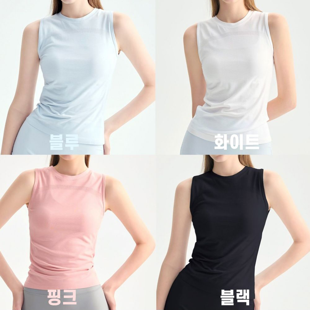 아나웨어 여성 러닝싱글렛 드라이핏 에어리 커버업 나시 탱크탑 마라톤복장 여자러닝상의 - 상세 이미지 2