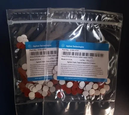 액체 상 주입 병 스페이서 5182-0731 100PCs. PTFE/레드 실리콘