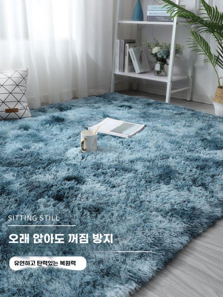 모던 두툼한러그 북유럽 사각 카페트 북유럽 거실 카펫 그레이 80x160cm - 상세 이미지 2