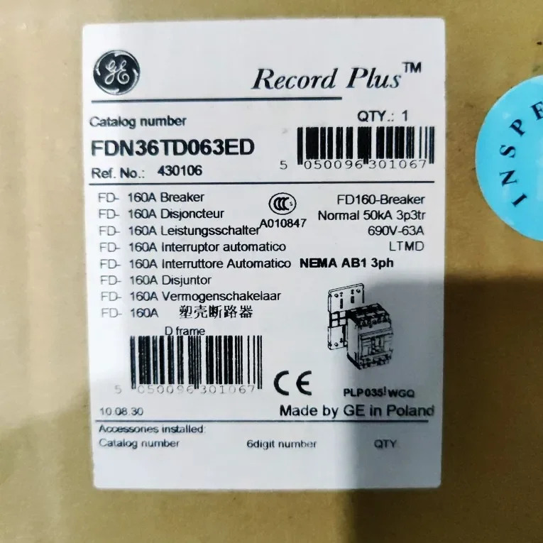 GE FD160 FDN36TD063GB 3P 63A