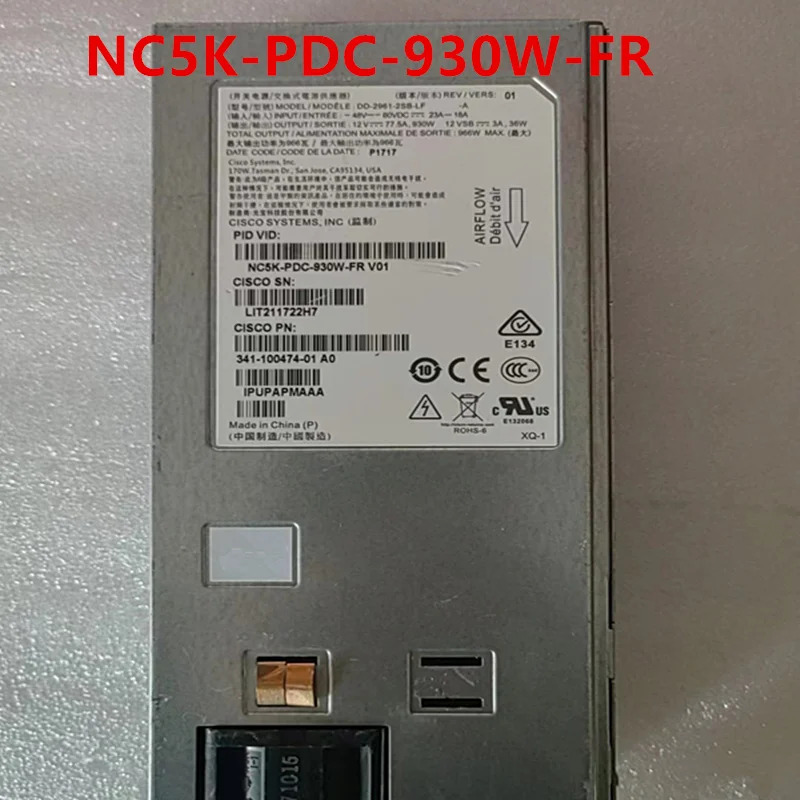 CISCO DC 966W NC5K-PDC-930W-FR DD-2961-2SB-LF 341-100474-01거새 전원공급장치