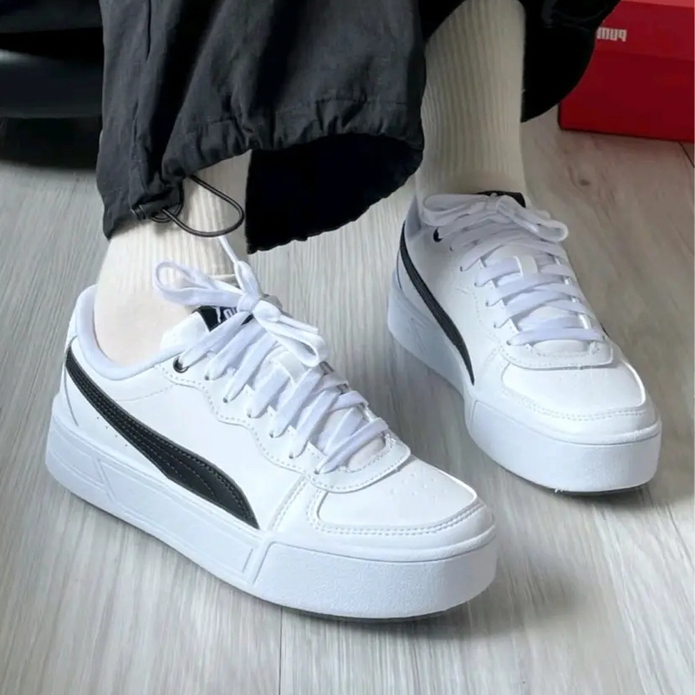 푸마 스카이 SD 로우탑 스니커즈 운동화 화이트 블랙 397076-05 - 상세 이미지 2
