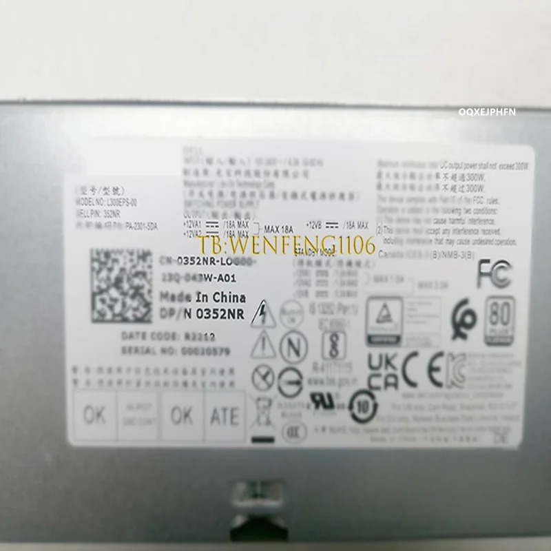 DELL Optiplex 7090 3076 7080 6Pin4Pin4Pin 300W L300EPS-00 352NR 0352NR새 전원공급장치