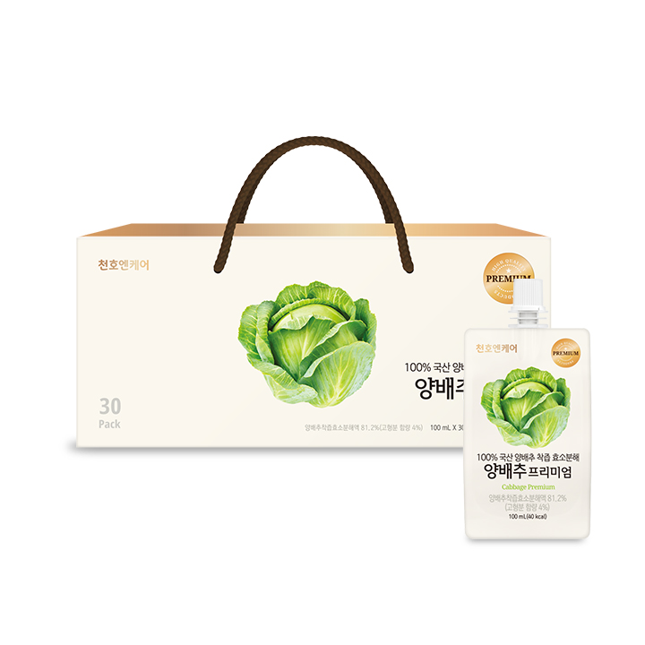 천호엔케어 양배추즙 프리미엄 진액 농축 엑기스 건강즙 부모님 선물 100ml x 30팩 / 1박스 - 상품 이미지
