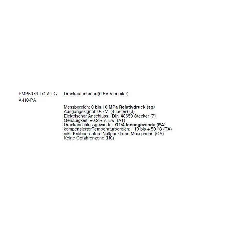 GE Druck 압력센서 PMP5073-TC-A1-CA-H0-PA 범위 0-10MPa