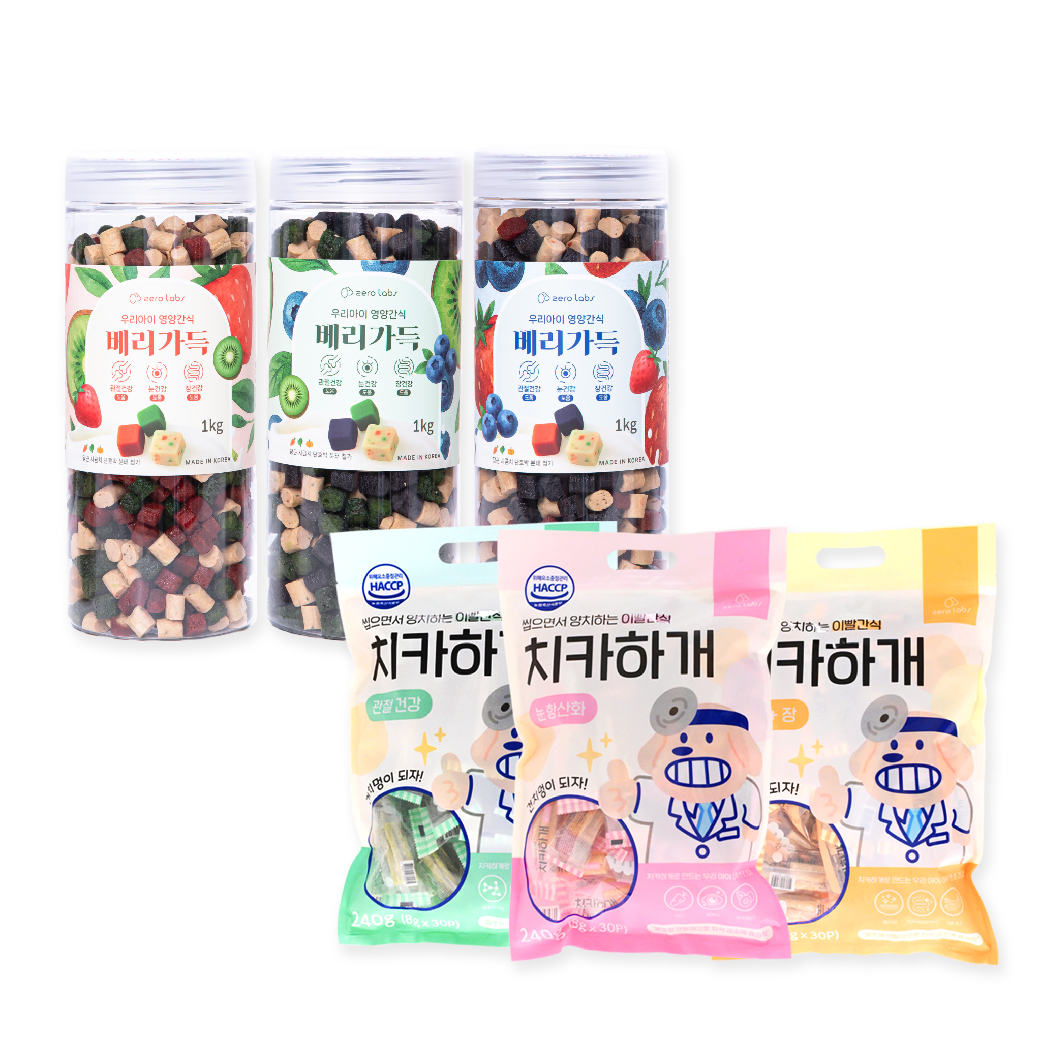 제로랩스 베리가득1kg+치카하개30p 기능성 케어 강아지 화식 간식 - 상세 이미지 2
