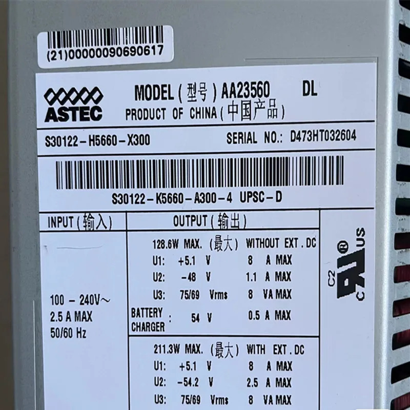 리퍼 오리지널 전원공급장치 ASTEC AA23560 S30122-H5660-X300 S30122-K5660-A300-4 새 것처럼 작동