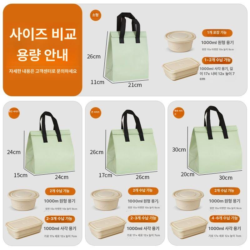 손잡이 런치백 상자 테이크아웃 업소용 배달가방 도시락포장 포장재 포장가방 - 상세 이미지 3